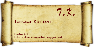 Tancsa Karion névjegykártya